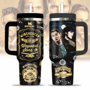 Supernatural Winchester Brothers TV Series Custom Stanley Quencher 40oz Stainless Steel Tumbler With Handle - Threewoofs