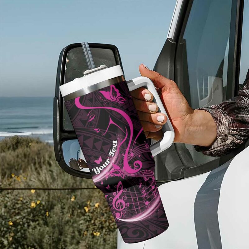 Survivor Melody Pink Breast Cancer Polynesian Custom Stanley Quencher 40oz Stainless Steel Tumbler With Handle - Threewoofs - Image 7