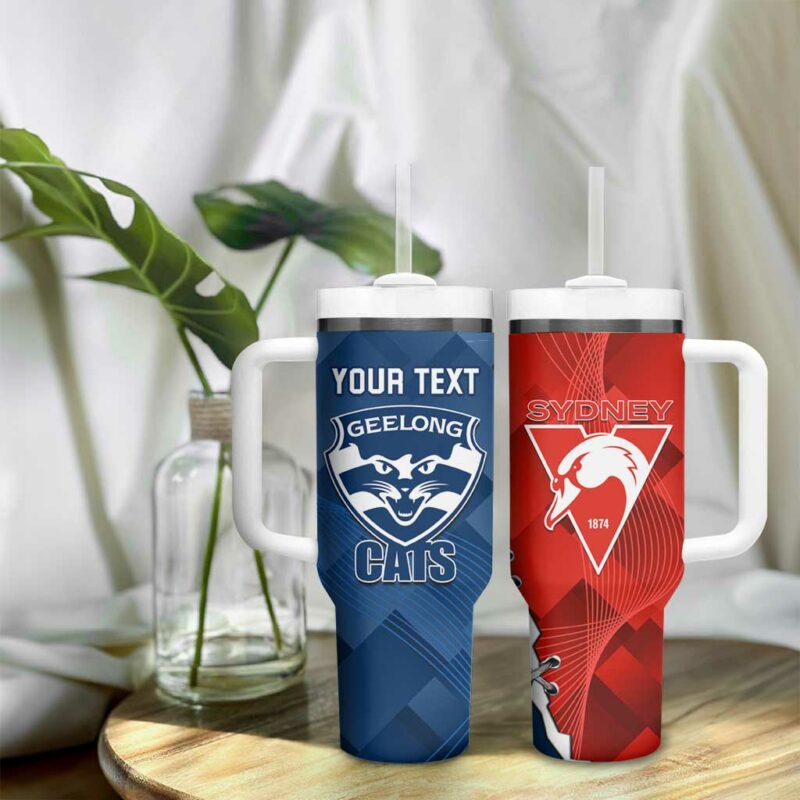 Swans And Cats Football 2024 Together Dynamic Version Custom Stanley Quencher 40oz Stainless Steel Tumbler With Handle - Threewoofs - Image 9