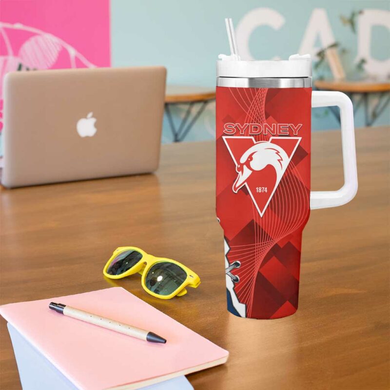 Swans And Cats Football 2024 Together Dynamic Version Custom Stanley Quencher 40oz Stainless Steel Tumbler With Handle - Threewoofs - Image 5