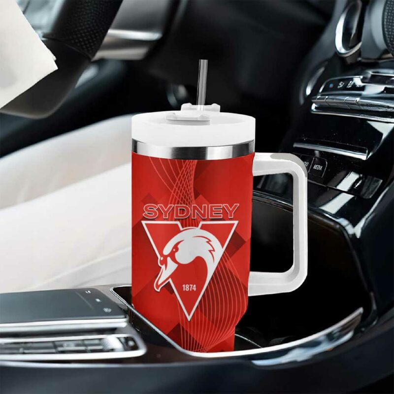 Swans And Cats Football 2024 Together Dynamic Version Custom Stanley Quencher 40oz Stainless Steel Tumbler With Handle - Threewoofs - Image 8