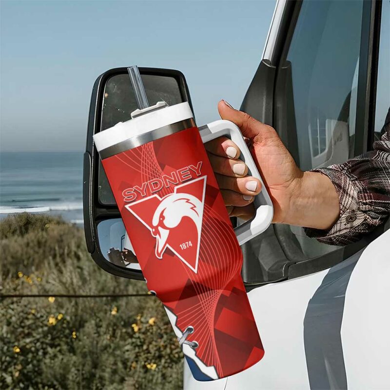 Swans And Cats Football 2024 Together Dynamic Version Custom Stanley Quencher 40oz Stainless Steel Tumbler With Handle - Threewoofs - Image 7