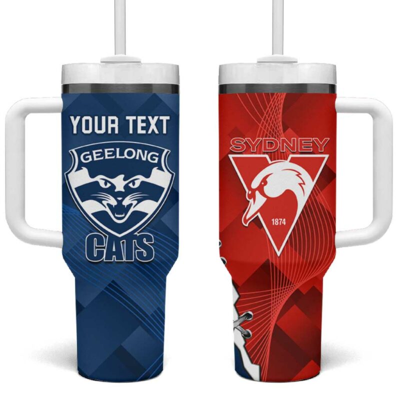Swans And Cats Football 2024 Together Dynamic Version Custom Stanley Quencher 40oz Stainless Steel Tumbler With Handle - Threewoofs - Image 2
