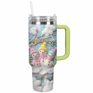 Sweet Snowman Delight Christmas Custom Stanley Quencher 40oz Stainless Steel Tumbler With Handle - Threewoofs