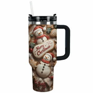 Sweet Treats Christmas Cookie Custom Stanley Quencher 40oz Stainless Steel Tumbler With Handle - Threewoofs
