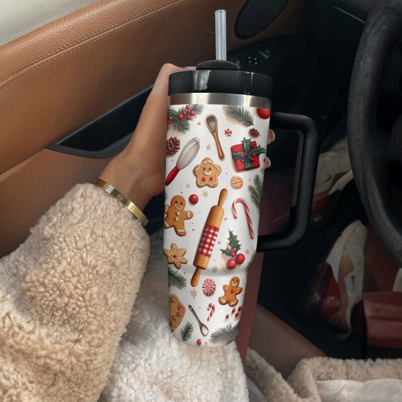 Sweet Treats Christmas Custom Stanley Quencher 40oz Stainless Steel Tumbler With Handle - Threewoofs - Image 3