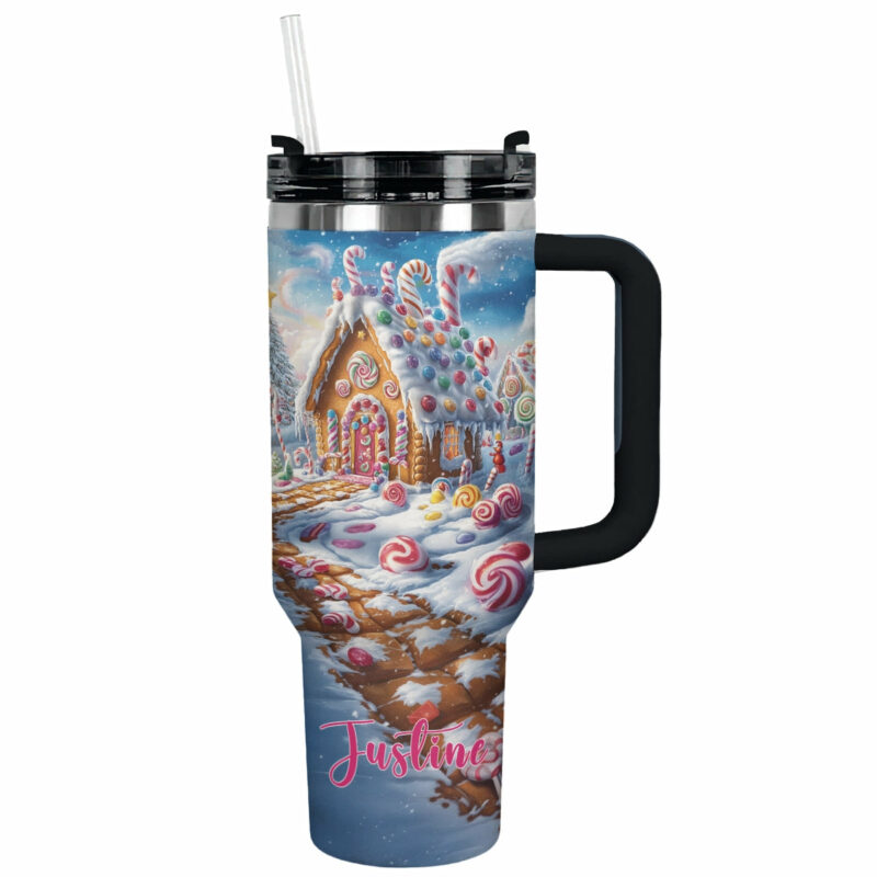 Sweet Wonderland Christmas Custom Stanley Quencher 40oz Stainless Steel Tumbler With Handle - Threewoofs - Image 2