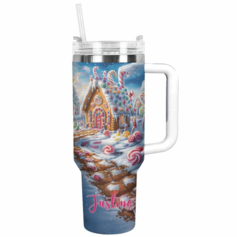 Sweet Wonderland Christmas Custom Stanley Quencher 40oz Stainless Steel Tumbler With Handle - Threewoofs - Image 3