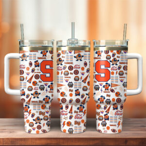 Syracuse Orange NCAA Custom Stanley Quencher 40oz Stainless Steel Tumbler With Handle - Threewoofs