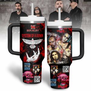 System of a Down Music Custom Stanley Quencher 40oz Stainless Steel Tumbler With Handle - Threewoofs