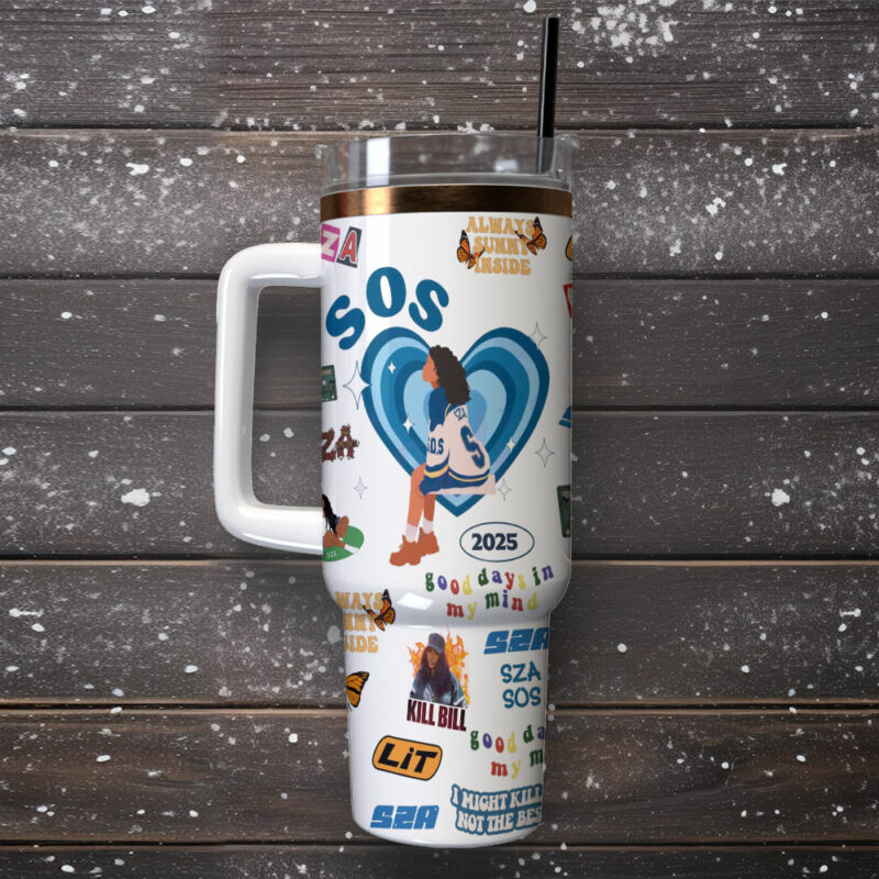 SZA Music Custom Stanley Quencher 40oz Stainless Steel Tumbler With Handle - Threewoofs - Image 2