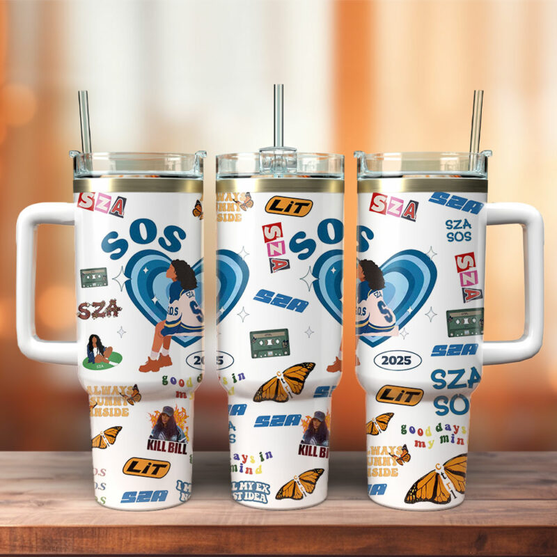 SZA Music Custom Stanley Quencher 40oz Stainless Steel Tumbler With Handle - Threewoofs