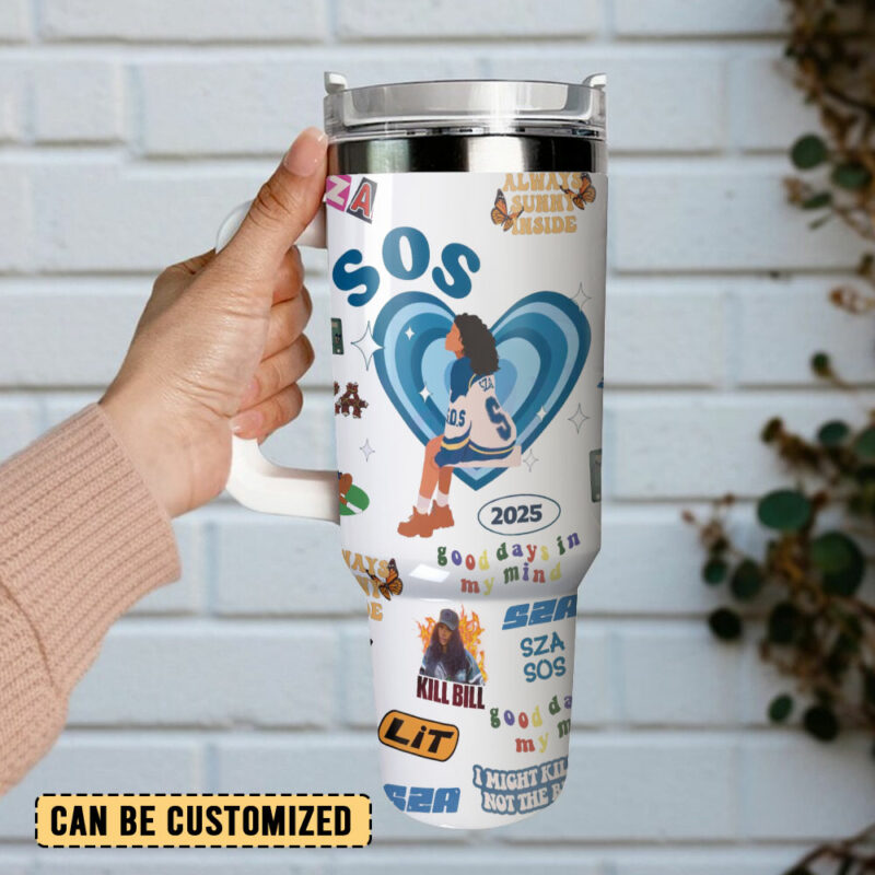 SZA Music Custom Stanley Quencher 40oz Stainless Steel Tumbler With Handle - Threewoofs - Image 3