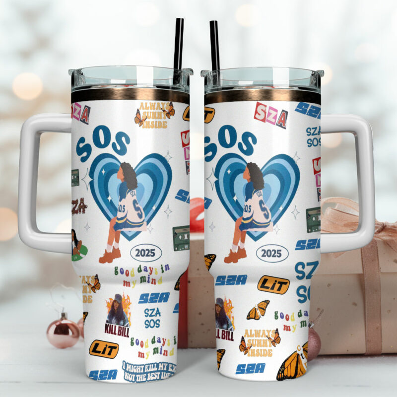 SZA Music Custom Stanley Quencher 40oz Stainless Steel Tumbler With Handle - Threewoofs - Image 4