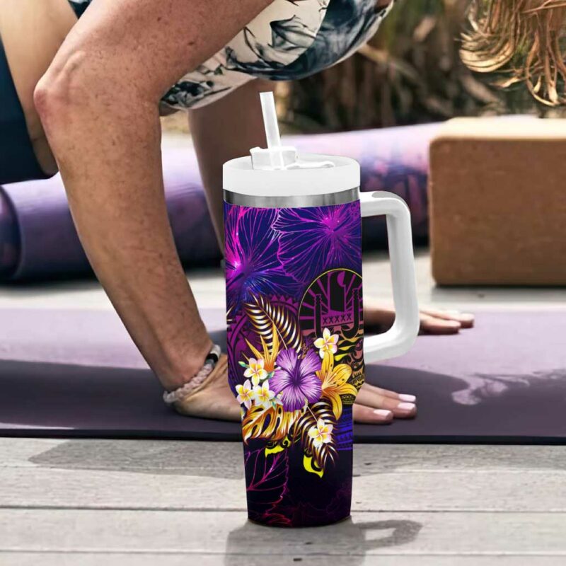 Tahiti French Polynesia Custom Stanley Quencher 40oz Stainless Steel Tumbler With Handle - Threewoofs - Image 6