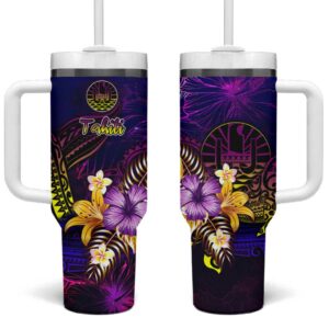 Tahiti French Polynesia Custom Stanley Quencher 40oz Stainless Steel Tumbler With Handle - Threewoofs