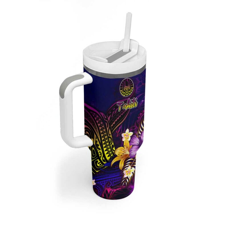 Tahiti French Polynesia Custom Stanley Quencher 40oz Stainless Steel Tumbler With Handle - Threewoofs - Image 2