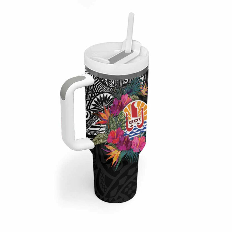 Tahiti Island French Polynesian Tropical Custom Stanley Quencher 40oz Stainless Steel Tumbler With Handle - Threewoofs - Image 2