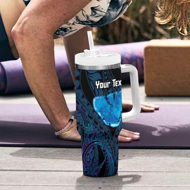 Tahiti Moorea Atoll Polynesian Sea Turtle Custom Stanley Quencher 40oz Stainless Steel Tumbler With Handle - Threewoofs - Image 6