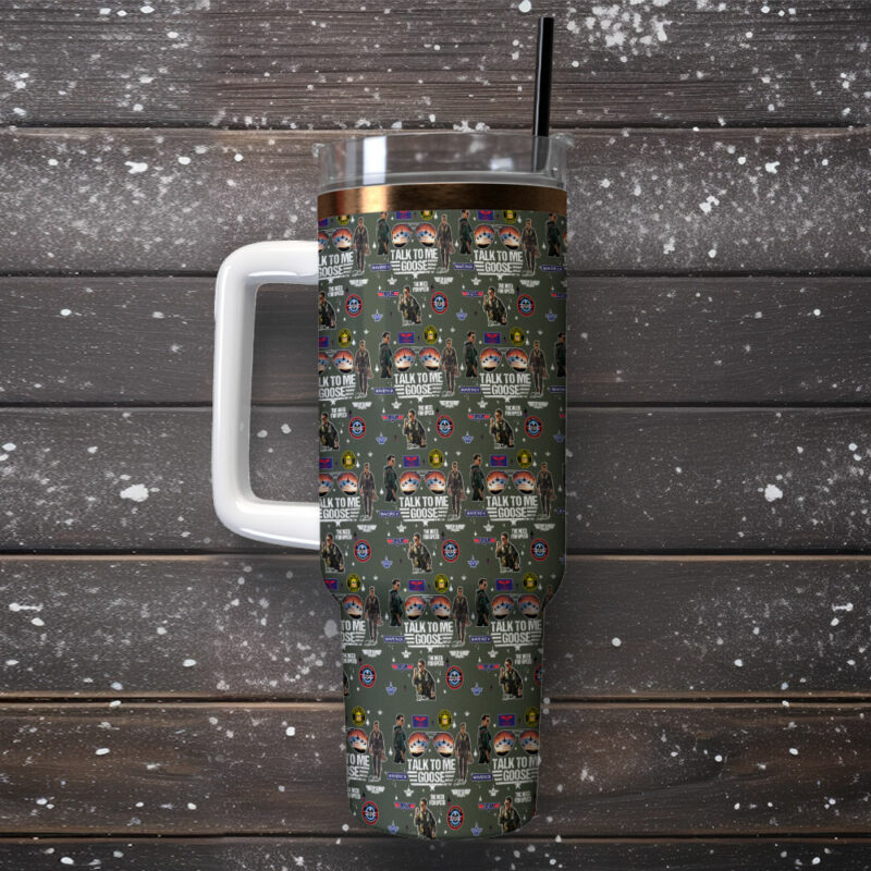 Talk to Me Goose Custom Stanley Quencher 40oz Stainless Steel Tumbler With Handle - Threewoofs - Image 2