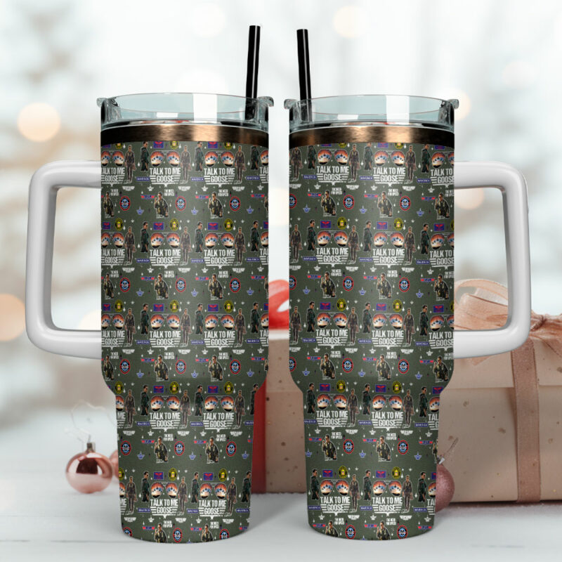 Talk to Me Goose Custom Stanley Quencher 40oz Stainless Steel Tumbler With Handle - Threewoofs - Image 4