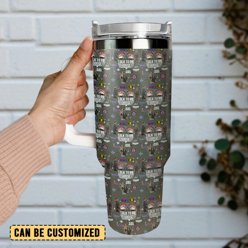 Talk to Me Goose Custom Stanley Quencher 40oz Stainless Steel Tumbler With Handle - Threewoofs - Image 3
