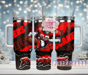 Football Fan Tumbler - Insulated Stainless Steel Mug with Lid & Straw
