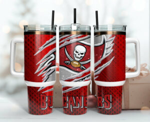 Tampa Bay Buccaneers NFL Custom Stanley Quencher 40oz Stainless Steel Tumbler With Handle - Threewoofs