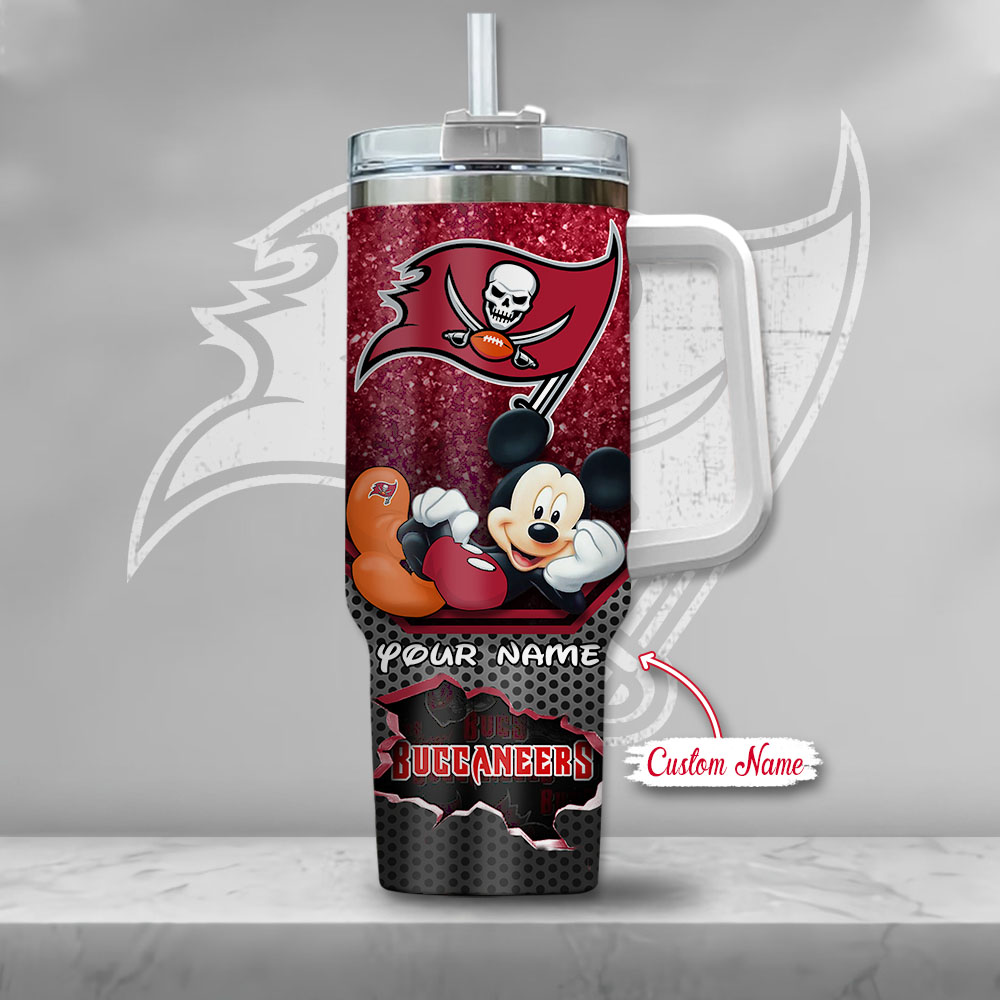 Personalized Buccaneers Tumbler with Cartoon Design - Custom Name Gift - Image 2