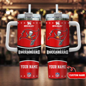 Custom Tampa Bay Buccaneers Tumbler with Straw - Personalized NFL Fan Gift