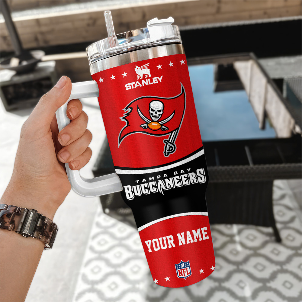 Custom Tampa Bay Buccaneers Tumbler with Straw - Personalized NFL Fan Gift - Image 3