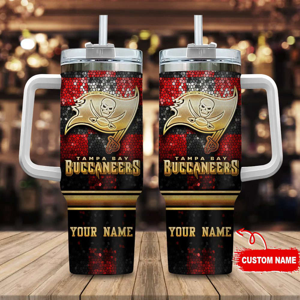 Custom Name Tampa Bay Buccaneers Tumbler - Personalized Sports Fan Gift