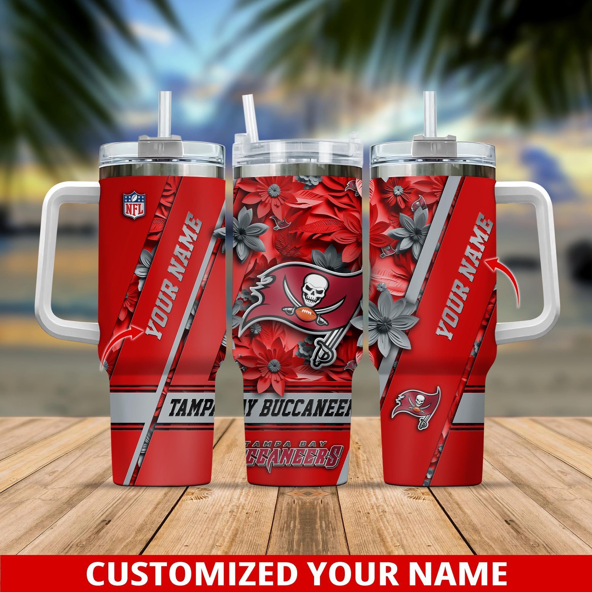 Customizable Tampa Bay Buccaneers Tumbler - Personalize with Your Name!
