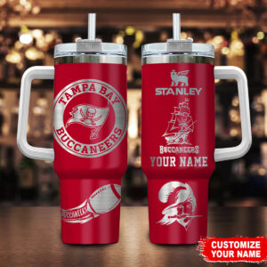 Custom Tampa Bay Buccaneers Tumbler Mug with Handle - Personalize Your Drinkware