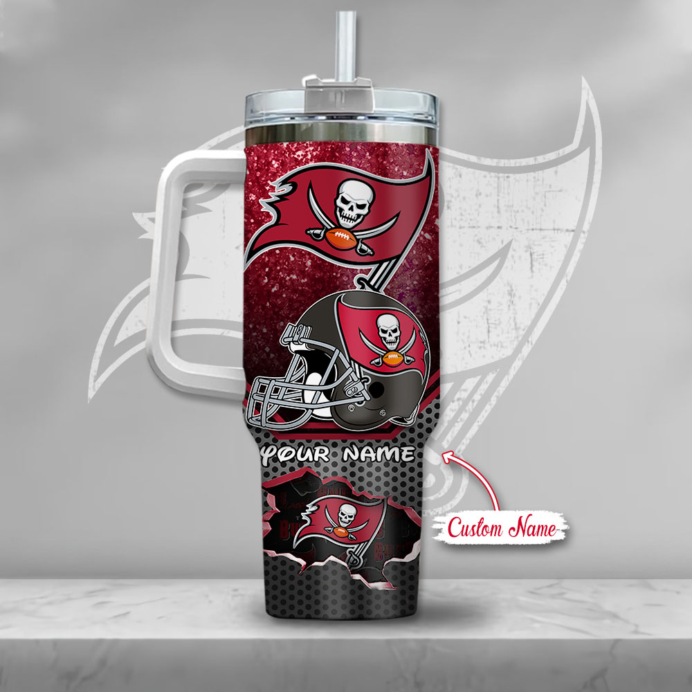 Personalized Buccaneers Tumbler with Cartoon Design - Custom Name Gift - Image 3