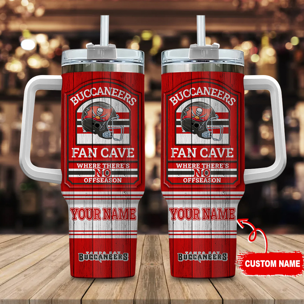 Custom Buccaneers Fan Cave Tumbler - Personalized Name Mug for Ultimate Fans