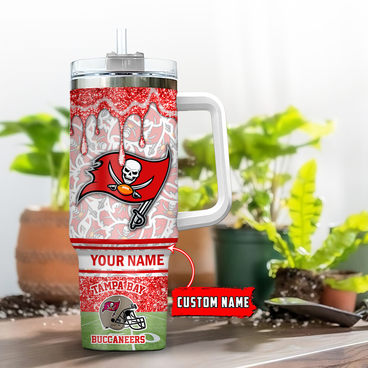 Custom Tampa Bay Buccaneers Personalized Tumbler - Show Your Team Spirit!
