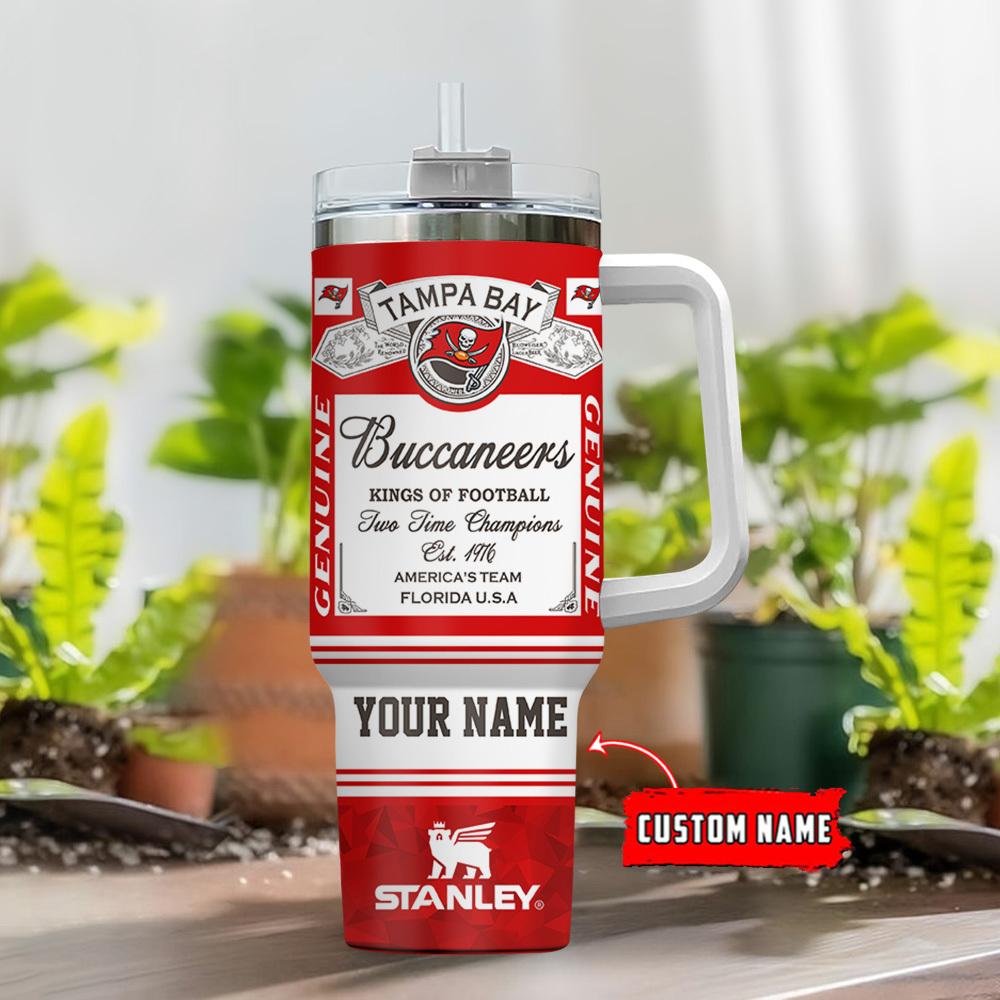 Custom Tampa Bay Football Tumbler with Handle - Personalized Fan Gift - Image 2