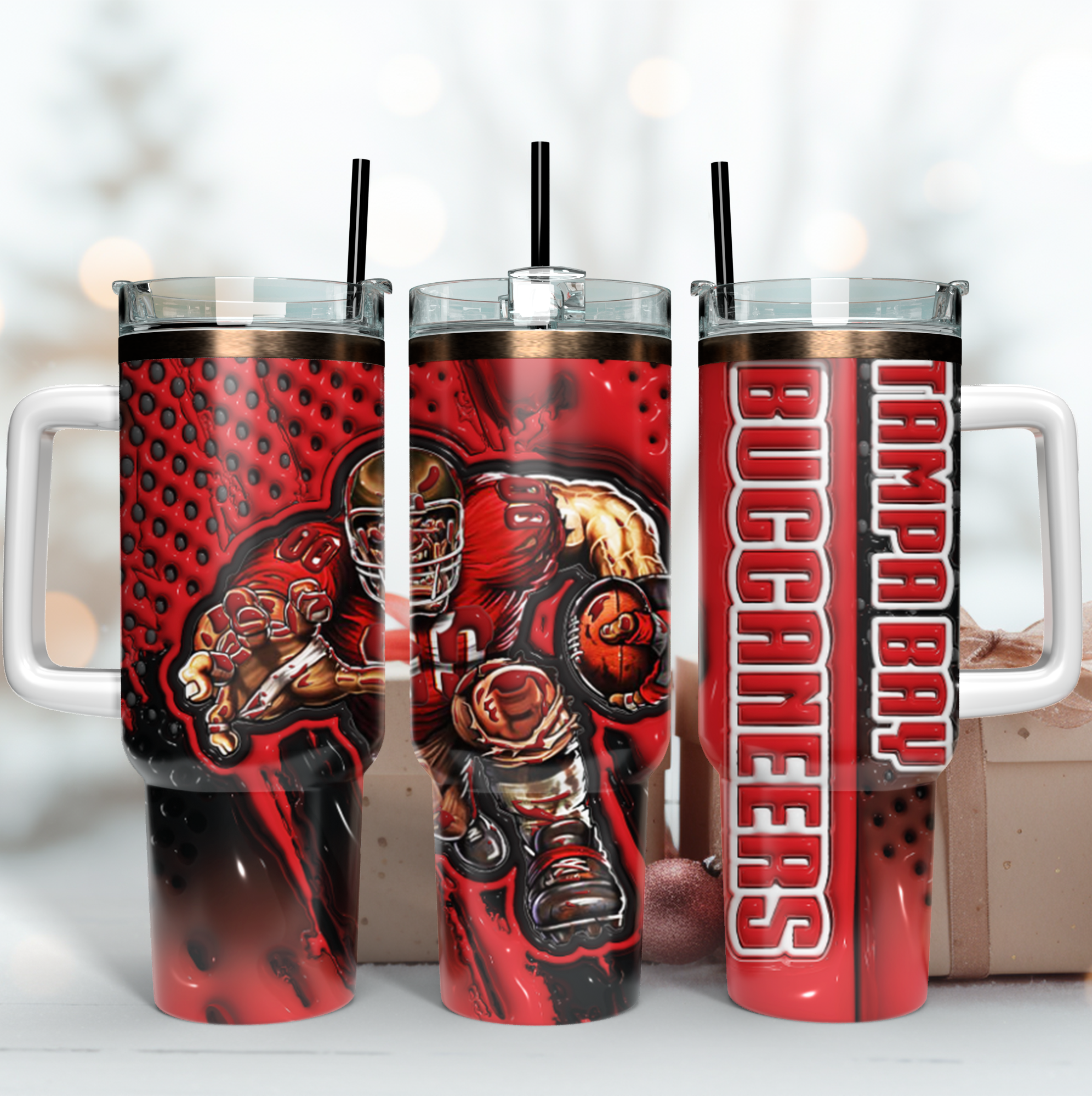 Tampa Bay Buccaneers Tumbler - Insulated Travel Mug with Straw