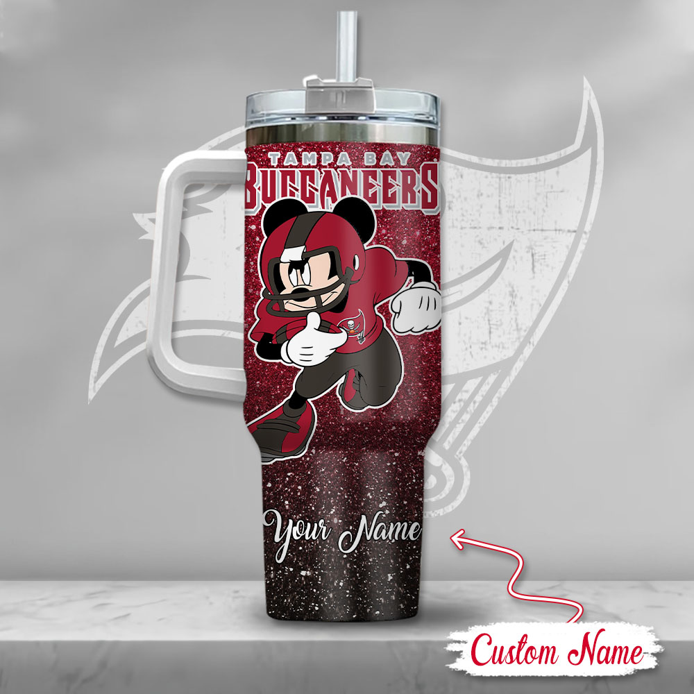 Customizable Tampa Bay Buccaneers Mickey Mouse Tumbler with Handle - Image 3