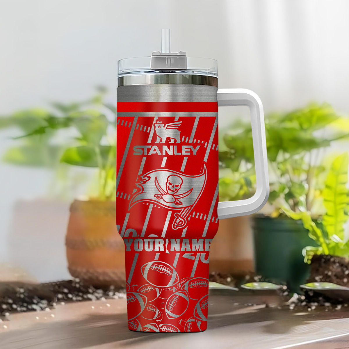Personalized Stanley Tumbler - Custom NFL Team Design with Your Name - Image 2