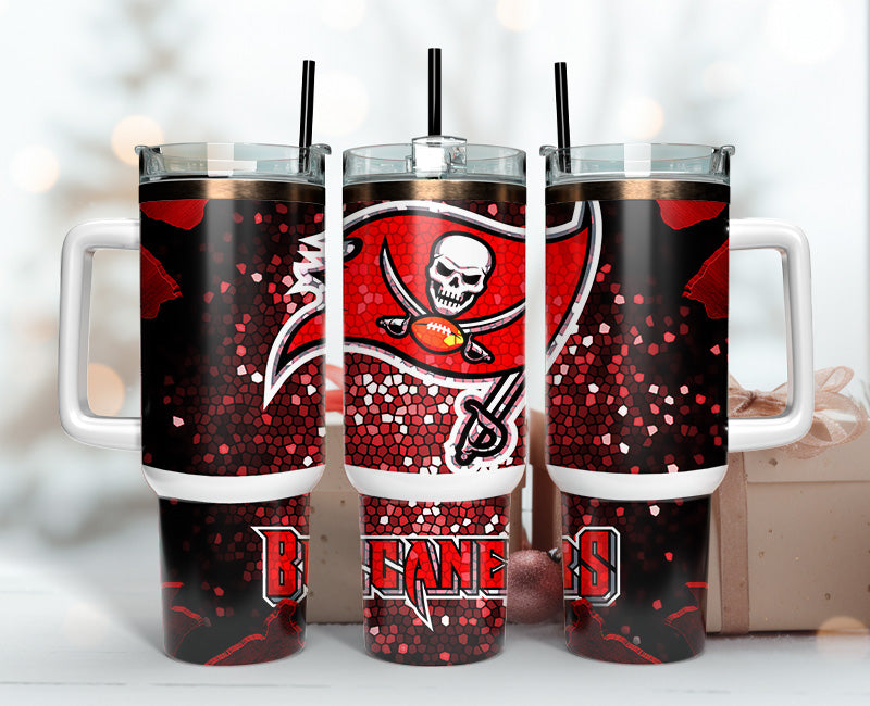 NFL Team Stainless Steel Tumbler - Double-Wall Insulated Mug with Handle & Straw
