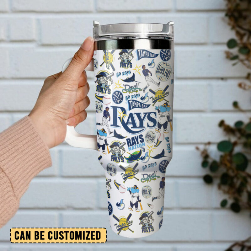Tampa Bay Rays MLB Sports Custom Stanley Quencher 40oz Stainless Steel Tumbler With Handle - Threewoofs - Image 3