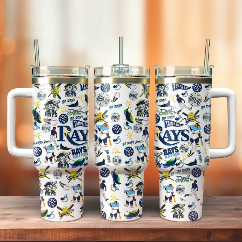 Tampa Bay Rays MLB Sports Custom Stanley Quencher 40oz Stainless Steel Tumbler With Handle - Threewoofs