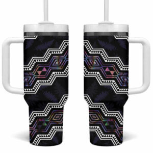 Taniko Aotearoa Mix Paua Shell Niho Taniwha Lilac Glitter Custom Stanley Quencher 40oz Stainless Steel Tumbler With Handle - Threewoofs