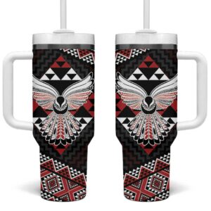 Taniko Aotearoa Poutama Mix Piwakawaka Custom Stanley Quencher 40oz Stainless Steel Tumbler With Handle - Threewoofs