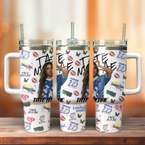 Tate McRae Music Custom Stanley Quencher 40oz Stainless Steel Tumbler With Handle - Threewoofs