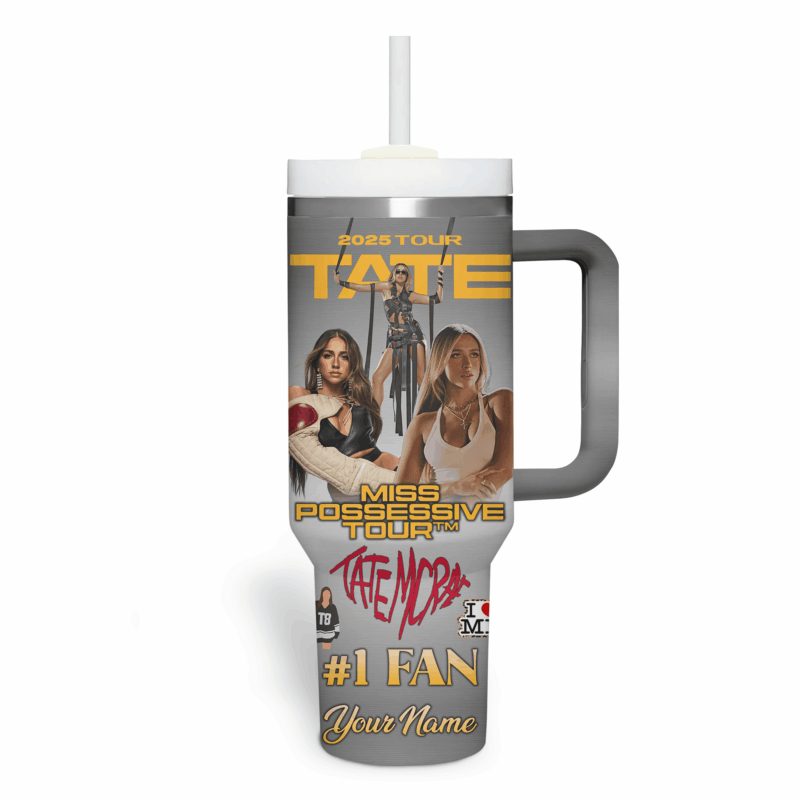Tate McRae Music Custom Stanley Quencher 40oz Stainless Steel Tumbler With Handle - Threewoofs - Image 4