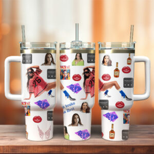 Tate McRae Music Custom Stanley Quencher 40oz Stainless Steel Tumbler With Handle - Threewoofs