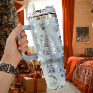 Taylor Swift Music Christmas Custom Stanley Quencher 40oz Stainless Steel Tumbler With Handle - Threewoofs